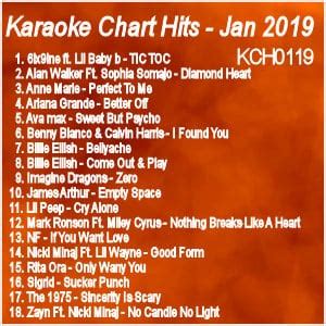 kch0119 - Karaoke Chart Hits January 2019 - Karaoke Korner