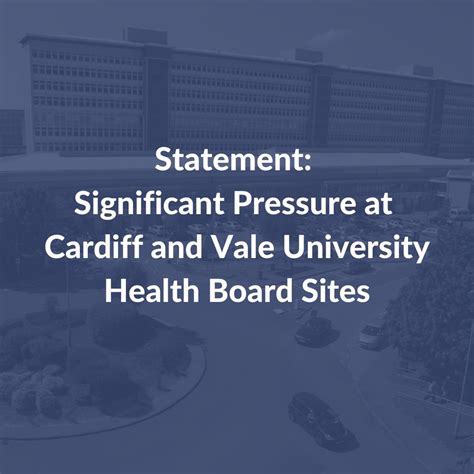 Cardiff & Vale UHB on Twitter: "We are experiencing significant pressure across our Health ...