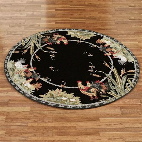 Rooster and Hens Round Rugs | Round carpets, Round rugs, Rugs