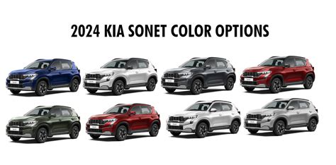 2024 Kia Sonet Colors: Red, White, Silver, Blue, Grey, Olive - GaadiKey