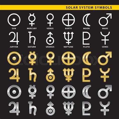 solar system symbols | Stock vector | Colourbox