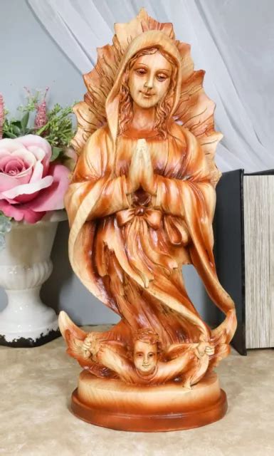 OUR LADY OF Guadalupe Virgin Mother Mary Catholic Decor Faux Wood Resin Figurine $38.99 - PicClick