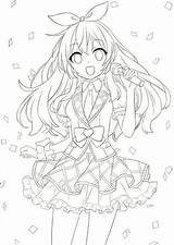 Printable Anime Girls Coloring Pages sketch template