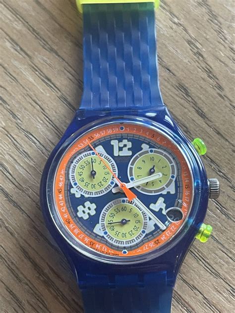 Swatch Watch Chronograph SCN404 cool Pack 1996 Vintage Original. Very Rare - Etsy