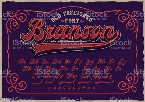 A Retro Script Font Stock Illustration - Download Image Now - Retro Style, Alphabet, Calligraphy ...