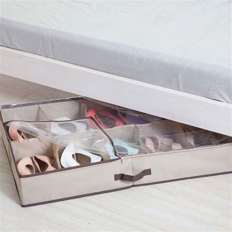 Breathable Folding Under Bed Shoe Organizer, View underbed shoe ...