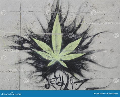 Graffiti: Cannabis Leaf Editorial Photo - Image: 29636691