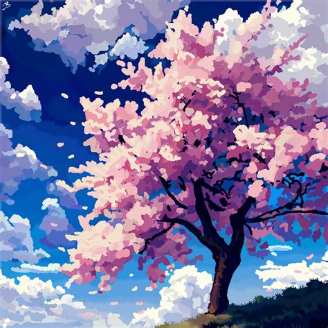 Pixilart - 🌸 Cherry Blossom Tree 🌸 by ILTDA