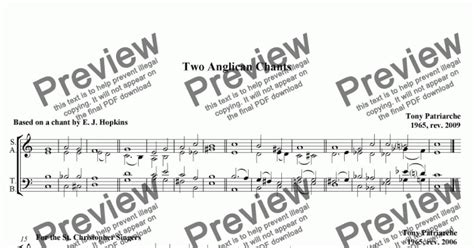 Anglican Chants 1 & 2 - Download Sheet Music PDF file