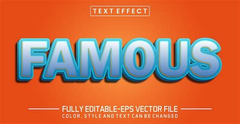 Premium Vector | Famous font Text effect editable