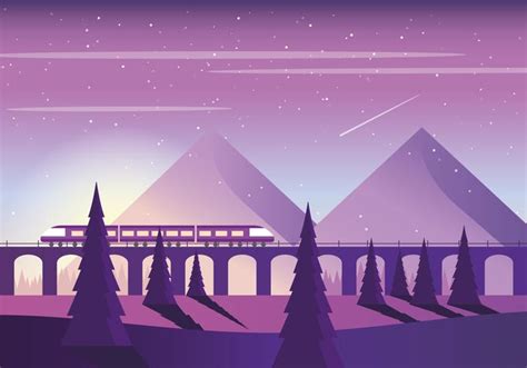 Vector Purple Landscape Illustration 202141 Vector Art at Vecteezy