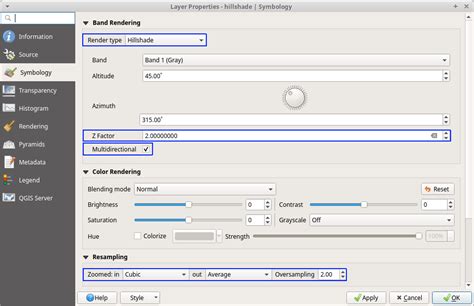 Hillshade in QGIS - BNHR