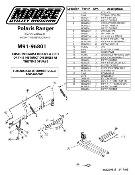 Moose Snow Plow Parts Diagram - diagramwirings