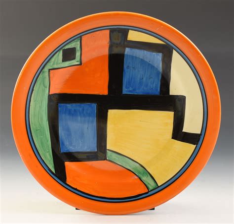 Clarice cliff ORANGE AND BLUE SQUARES PLATE C.1929