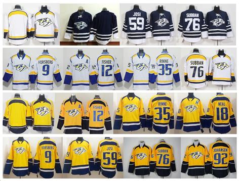 2019 Nashville Predators Jerseys 92 Ryan Johansen 9 Filip Forsberg 12 ...