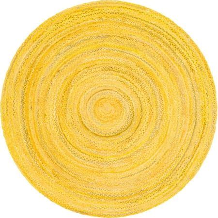 Unique Loom Layer Braided Chindi Rug Yellow Orange/Olive 8' Round ...