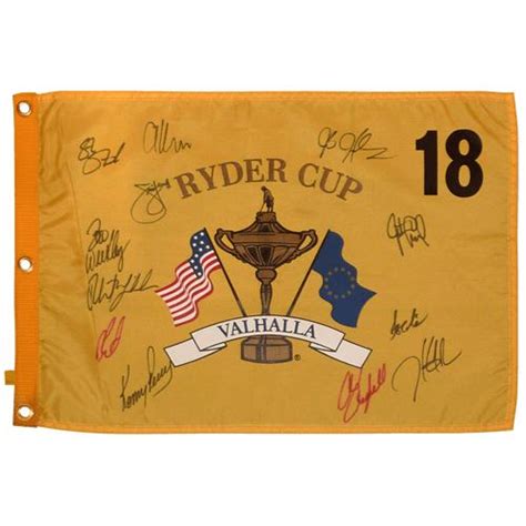 2008 Ryder Cup (Valhalla) Golf Pin Flag Autographed by 12 Team USA ...