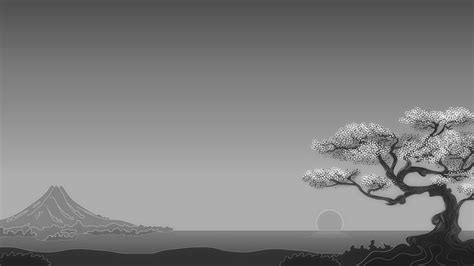 Japanese, Digital art, Minimalism, Simple background, Trees, Nature ...