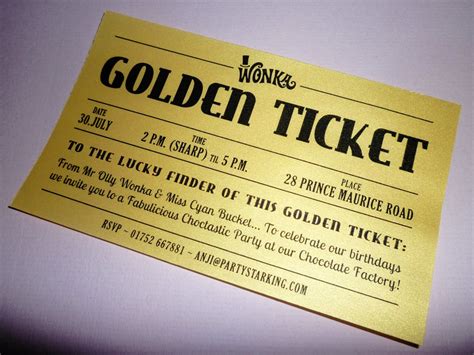 Golden Ticket party invitations printed Golden Ticket wedding | Etsy