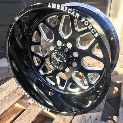 [$4,000] AMERICAN FORCE FLUX SS8 BLACK MACHINED 24x12 WHEELS FORD ...