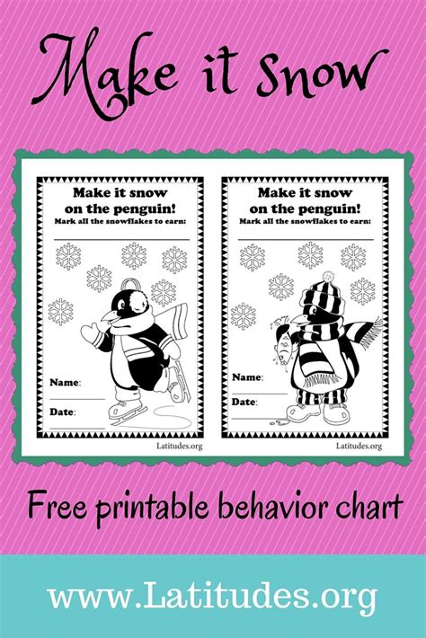 Make Snow Penguin Behavior Chart | Behaviour chart, Free printable behavior chart, Age ...