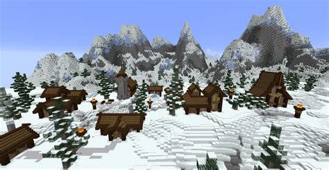 Snowy Mountain Village Minecraft Map