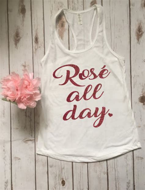 Rosé all day rose all day shirt tank top wine tank top | Etsy