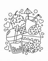 Cute Dessert And Fruit Coloring Page 29160022 Vector Art At Vecteezy sketch template