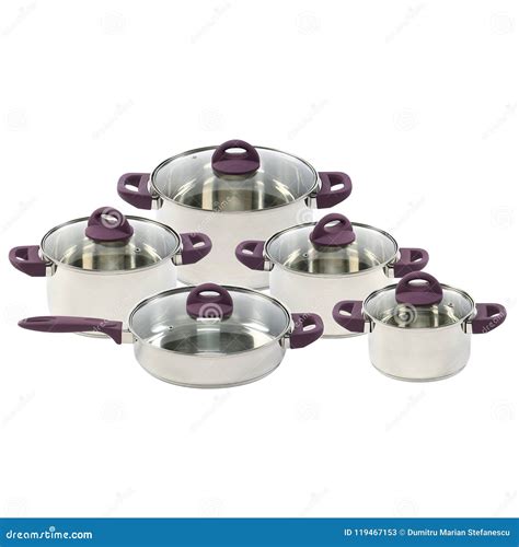 Stainless Steel Pots and Pans Stock Image - Image of metal, equipment ...