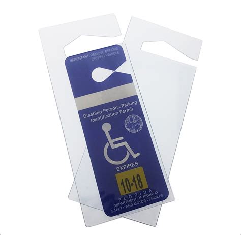 Handicap Parking Placard Holder - Rear View Mirror Disability ID Permit ...