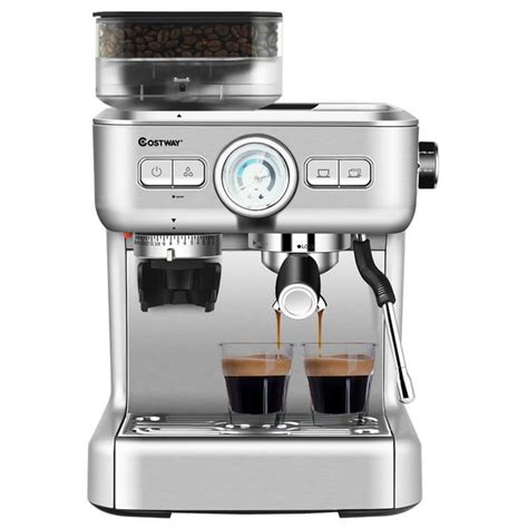 Costway Espresso Cappucino Machine Coffee Maker Stainless Steel w/ Grinder & Steam Wand ...