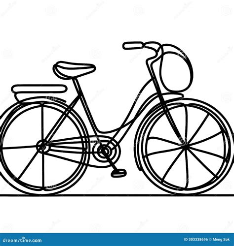 A Black and White Drawing of a Bicycle Against a White Backdrop. Stock ...