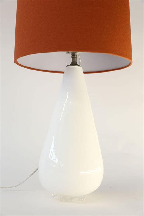 White Glass Table Lamp For Sale at 1stdibs