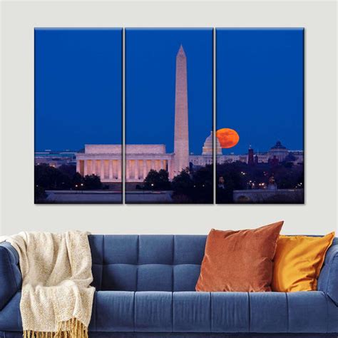 National Mall at Night Multi Panel Canvas Wall Art