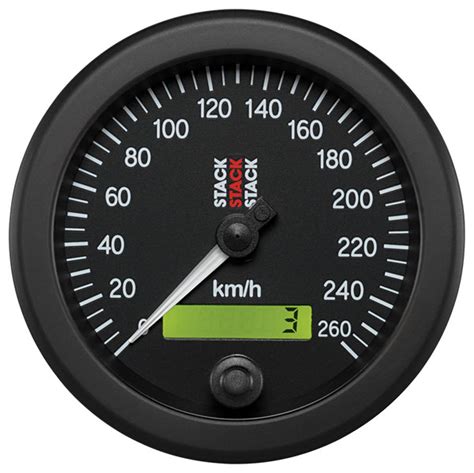 Stack Electric Speedometer, 0-260 km/h, Black Face, 3 3/4" | Pegasus Auto Racing Supplies