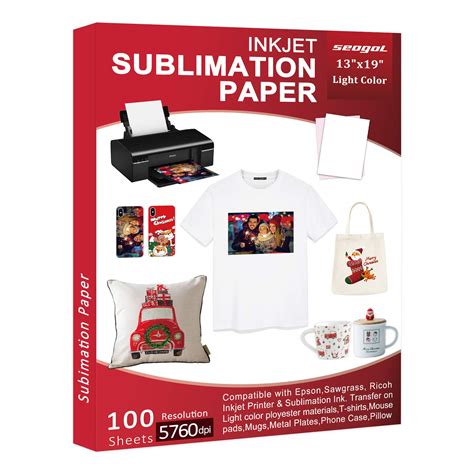 Buy Seogol Sublimation Paper 13 x 19 Inches 100 Sheets, for Inkjet ...