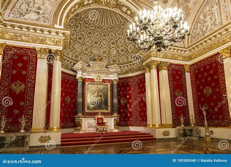 The Winter Palace, Petrovsky or Small Throne Room Interior. Saint ...