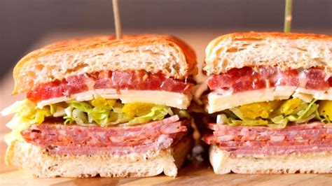 Italian Chicken Salami Club Sandwich Recipe | Authentic Italian Club Sandwich