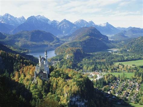 'Neuschwanstein and Hohenschwangau Castles, Alpsee and Tannheimer Alps, Allgau, Bavaria, Germany ...