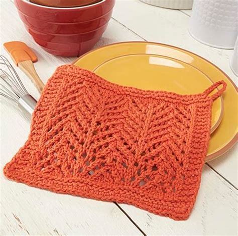 Classic Chevron Knit Dishcloth | AllFreeKnitting.com