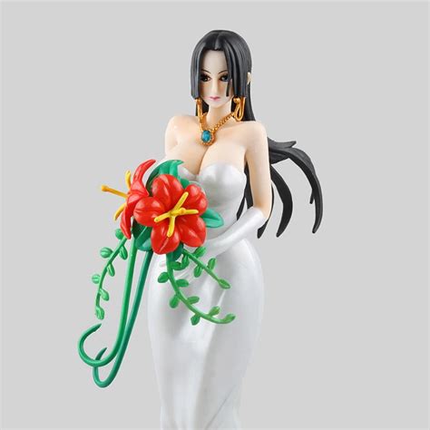 23cm One Piece Boa Hancock Sexy Wedding Dress Anime Collectible Action Figures PVC Collection ...