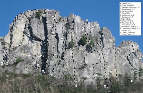 Rock Climbing Seneca Rocks Pendleton County West Virginia USA