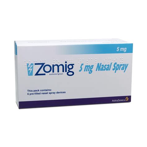 Zomig Zolmitriptan 5mg Nasal Spray, Astra Zeneca, Prescription at Rs 600/pack in Nagpur