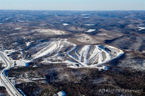 OverflightStock™ | Mont Blanc Ski Resort Quebec Canada Aerial Stock Photo