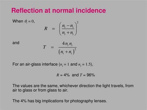 PPT - Fresnel's Equations for Reflection and Refraction PowerPoint Presentation - ID:1318075