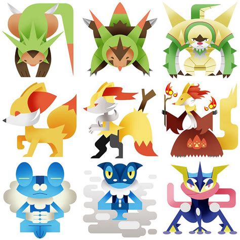 Kalos Starters | Pokemon, Pokemon starters, Pokemon art