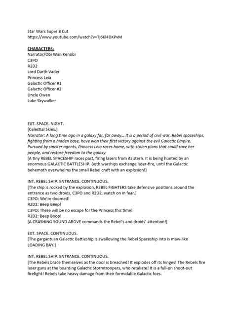 Star Wars - Abridged Script | Download Free PDF | Luke Skywalker ...