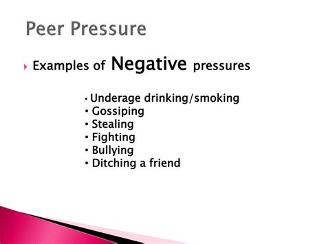 Examples Of Negative Peer Pressure - slideshare