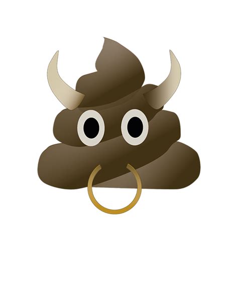 Bull Crap Poop Emoji Funny Visual Pun Animals T-Shirt by Henry B - Pixels