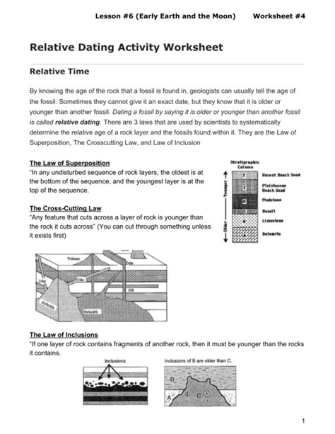 Relative Dating Worksheet — db-excel.com